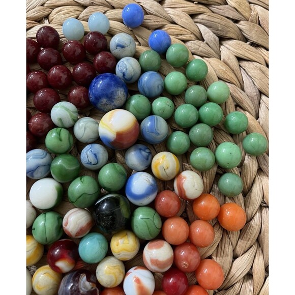 Antique & Vintage Marbles Swirl Marble Glass 2 Lbs Vintage Estate Sale Find Lot - Picture 4 of 15